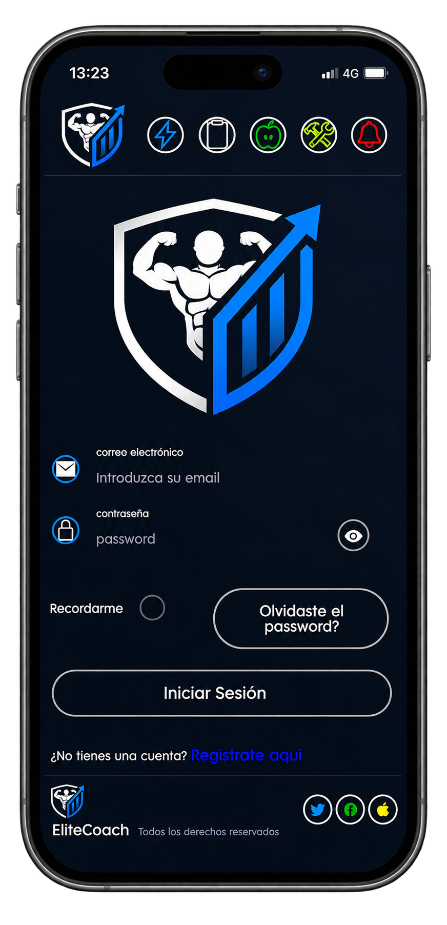 Elite Coach en un smartphone